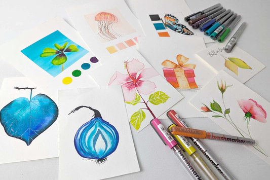 Akvareltuscher Brushmarkers Pro - tips og tricks