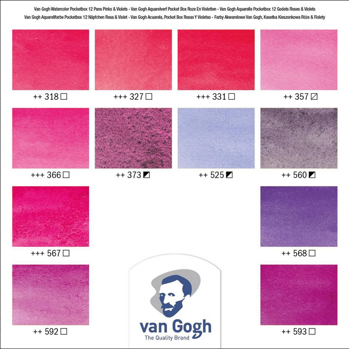 akvarelmaling sæt pink og violette farver