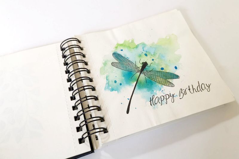 Birthday card with Dragonfly
