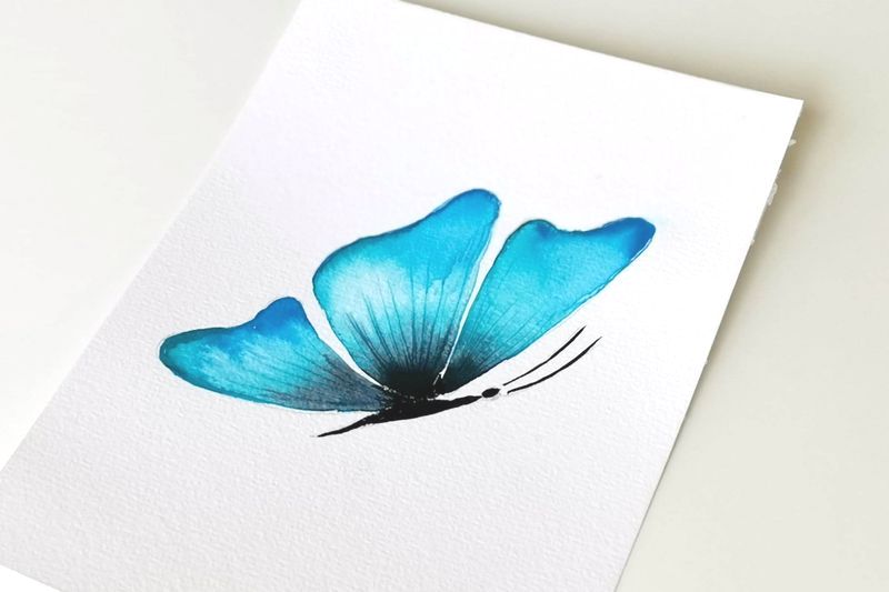 Butterflies - sommerfugle med akvarel