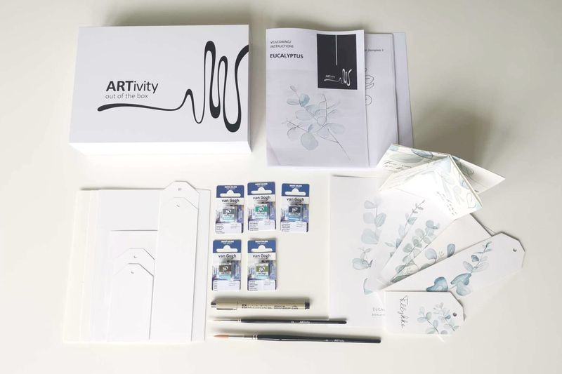 DIY akvarel kit eukalyptus
