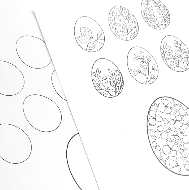 Skabelon æg med botanik