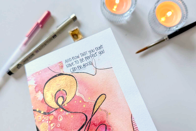 don't be perfect feel good artbox watercolour