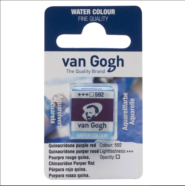 Akvarelmaling - Van Gogh half pan Quinacridone Purple Red 592