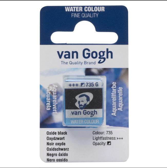 Akvarelmaling - Van Gogh half pan Oxide Black 735