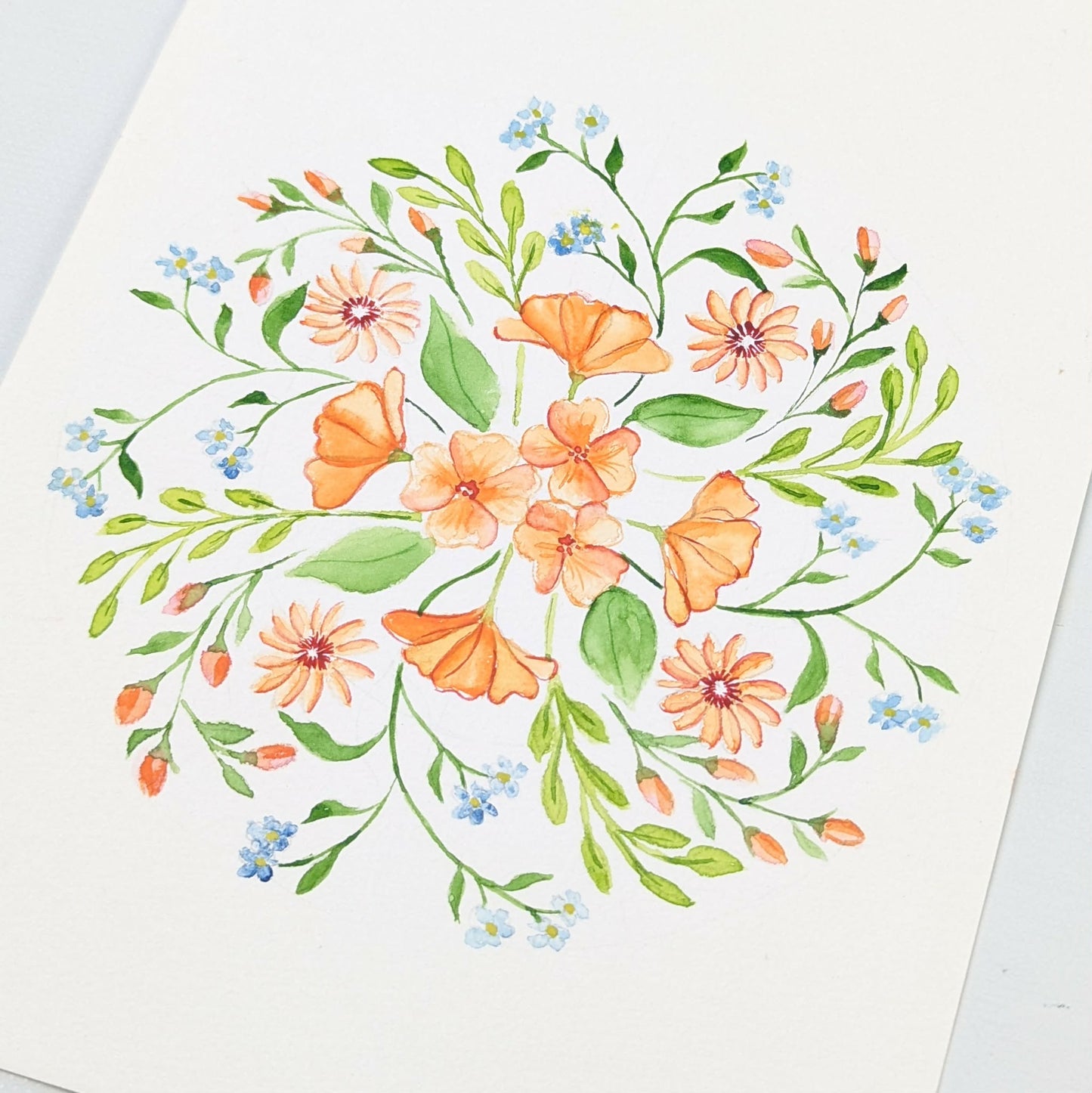 A5 akvarel Mal-selv kort - SUMMER GARDEN