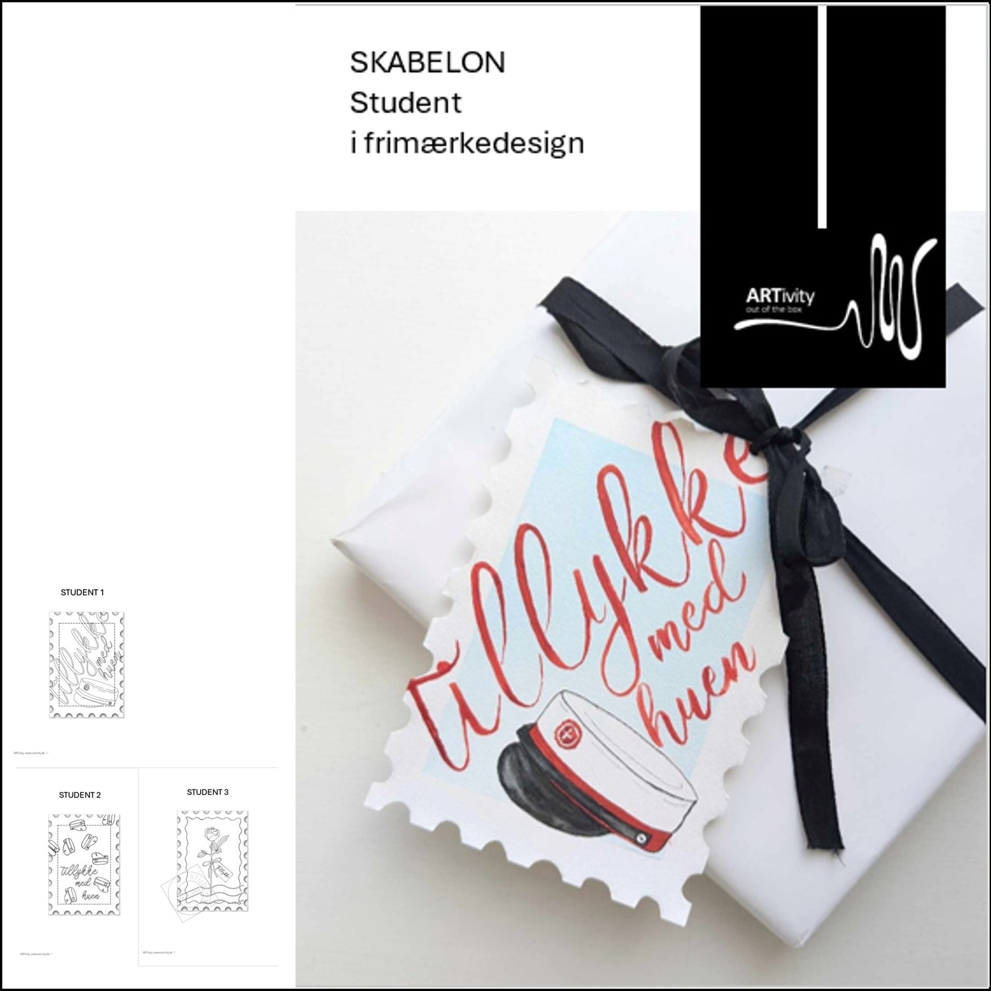 Skabeloner til studenter i frimærkedesign