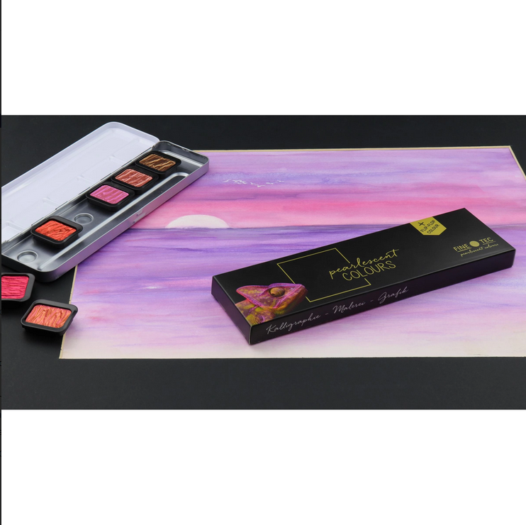 Finetec premium pearlescent akvarelmaling med flip-flop effekt