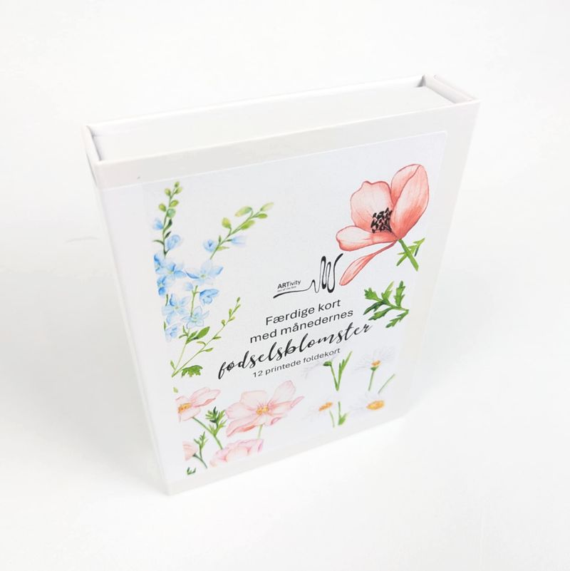 Kort med fødselsblomster