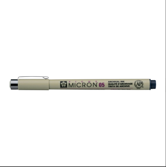 Vandfast, mørkeblå fine liner 05 Micron