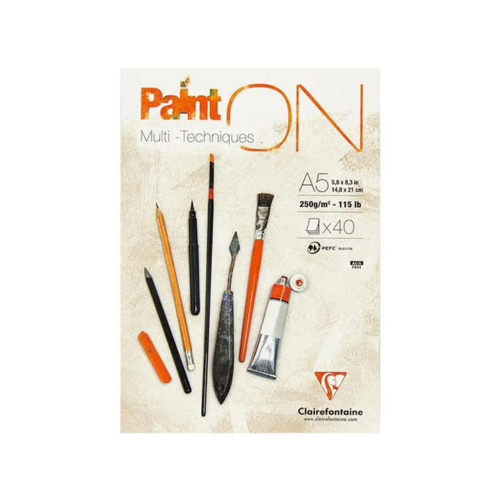 Clairefontaine Paint'ON Multi-Techniques White Pad A5 og A4