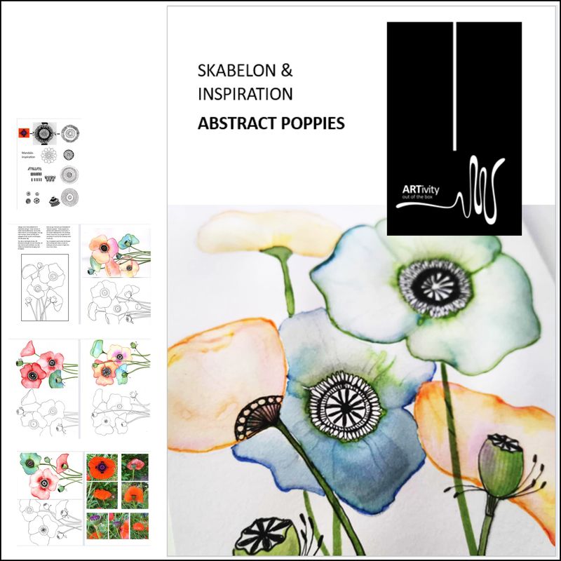Skabeloner Abstract Poppies