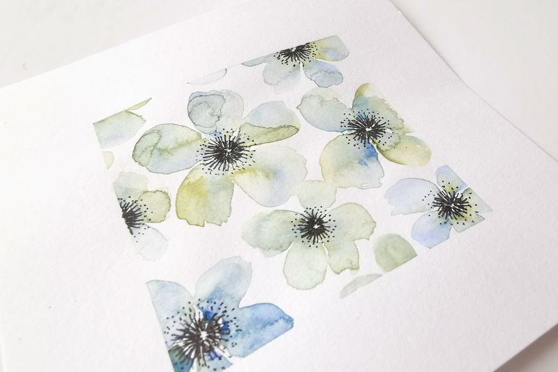 Akvarel blomster; Patchy Flower
