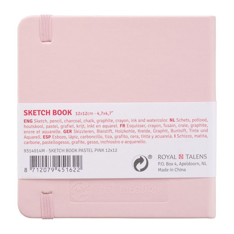 Art Creation sketchbook 12 x 12 cm Pastel pink