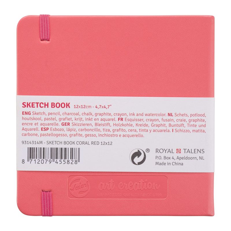 Creation sketchbook 12 x 12 cm Coral red