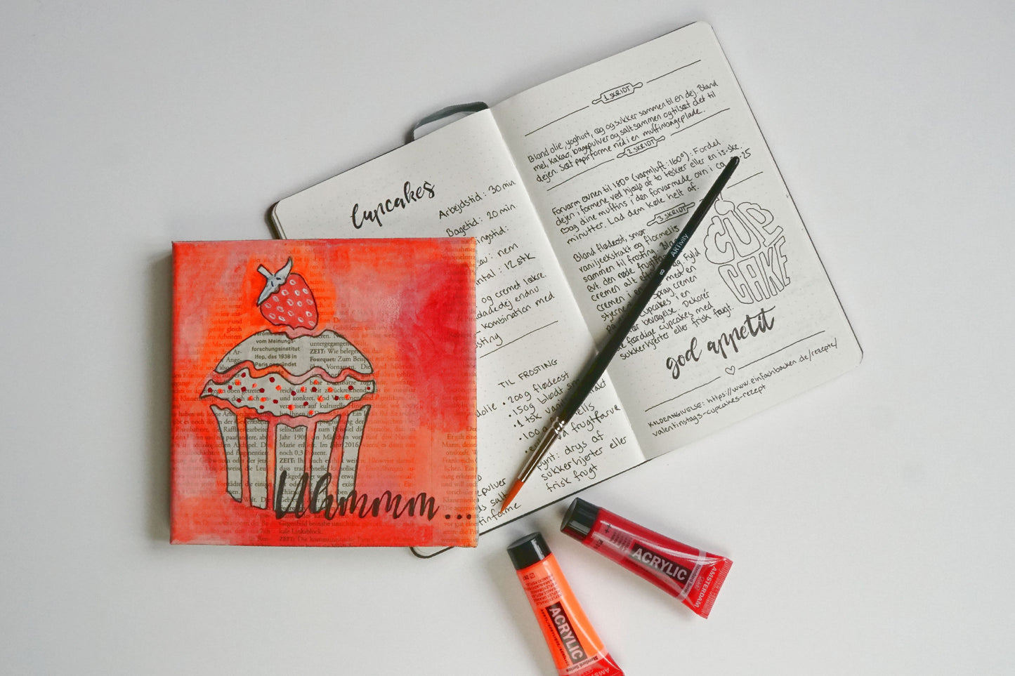 male- og bageopskrift ARTivity Cupcake
