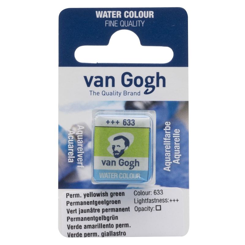 Akvarelmaling - Van Gogh half pan Perm. yellowish green 633