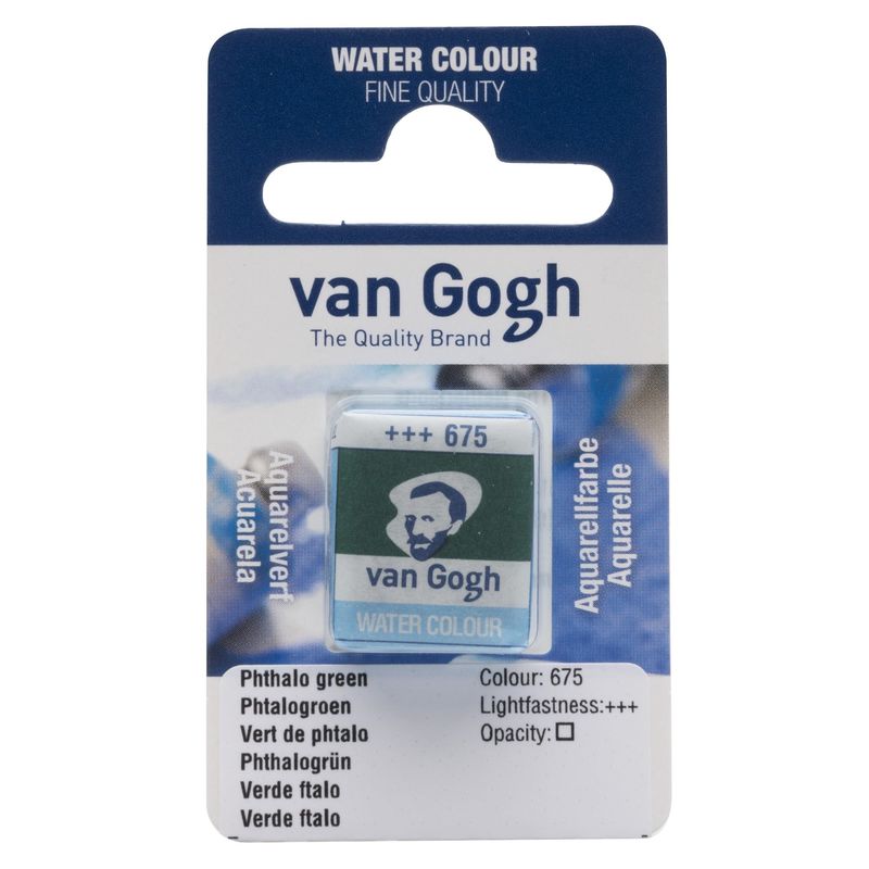 Akvarelmaling - Van Gogh half pan Phthalo Green 675