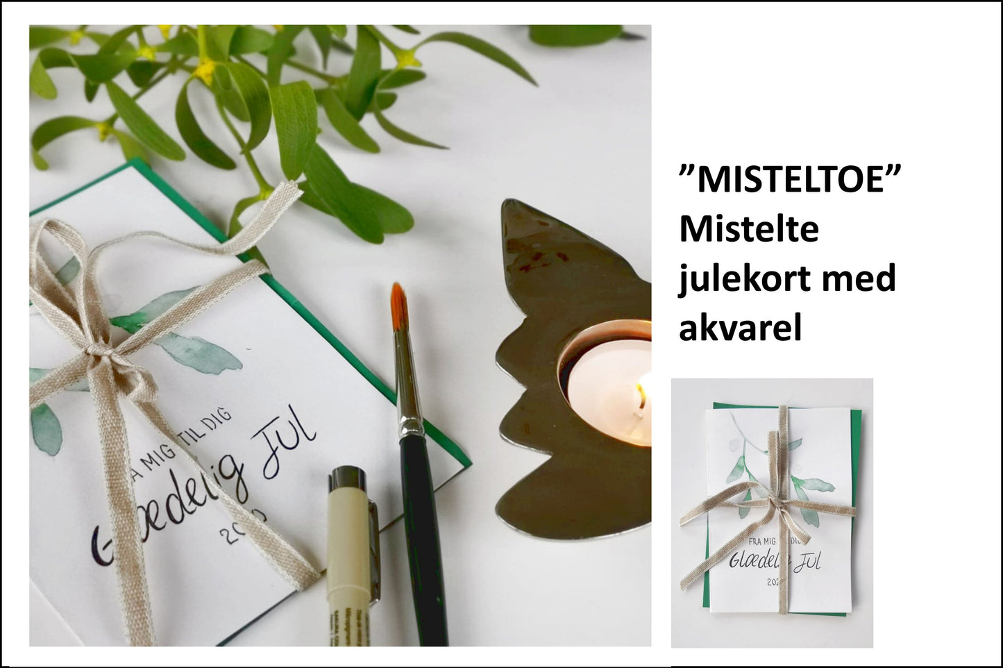 julekort mal selv med akvarel