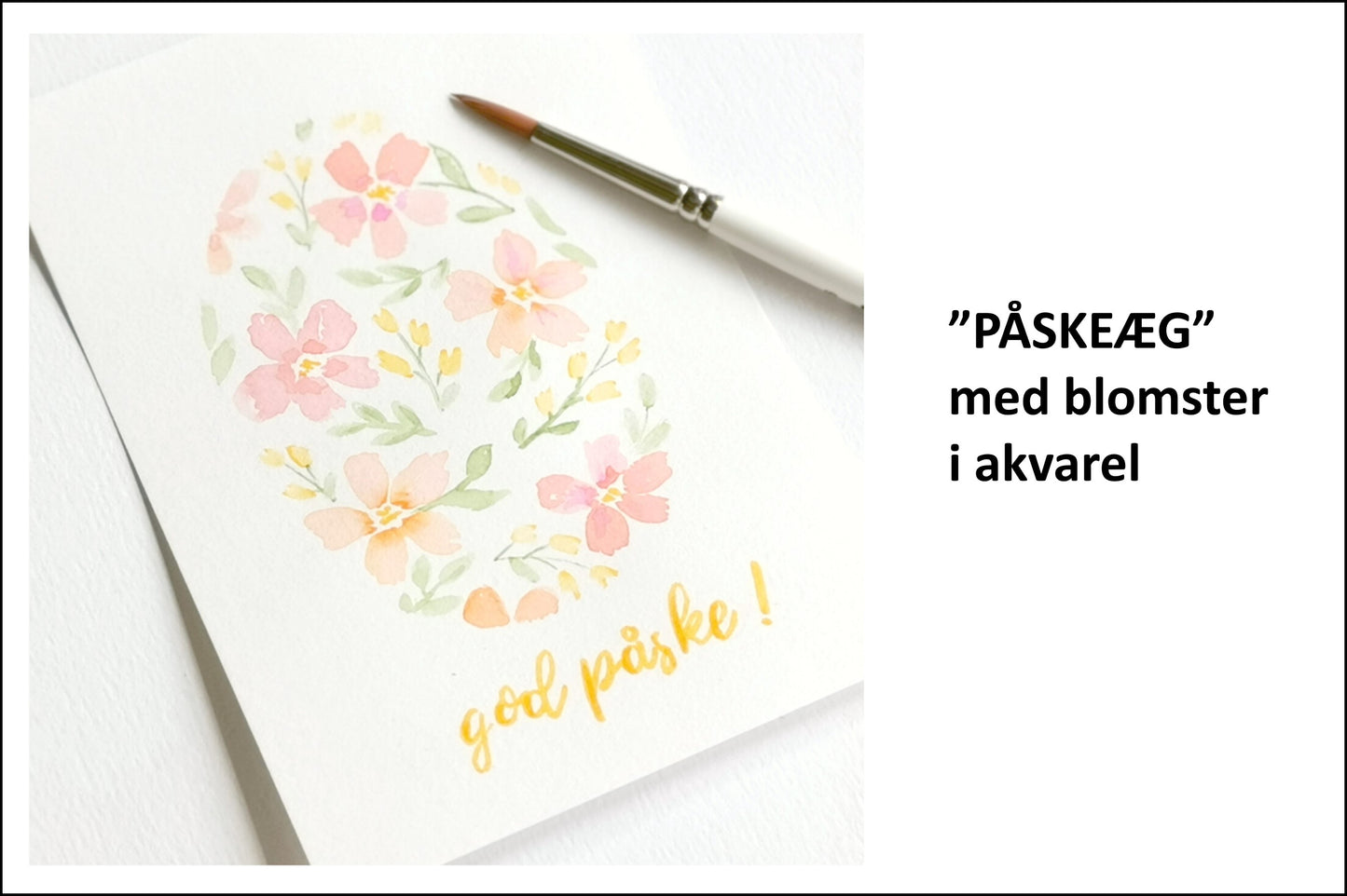 Akvarel påskeæg med blomster, video-guide