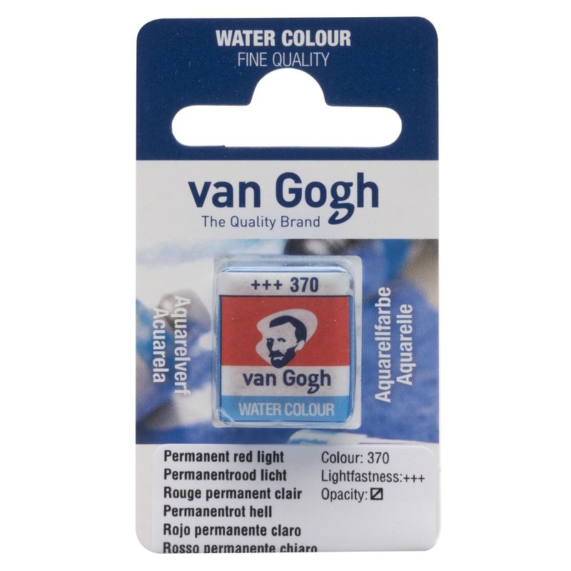 Akvarelmaling - Van Gogh half pan Permanent red light 370