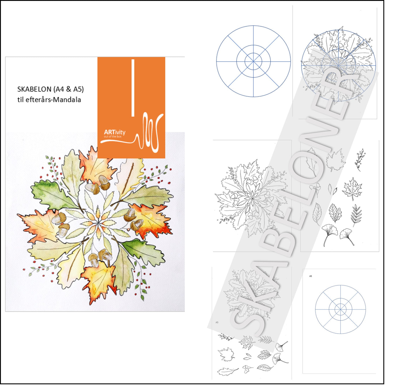 skabelon tegning mandala