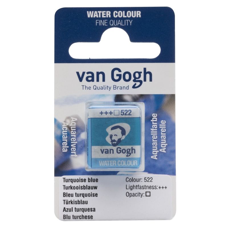 Akvarelmaling - Van Gogh half pan Turquoise blue 522