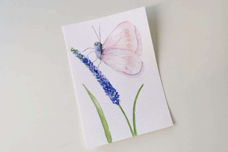 Butterflies - sommerfugle med akvarel