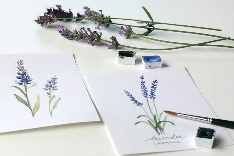 Akvarelworkshop for begyndere - vilde blomster "Blue Edition" i VEJLE 30. sept.