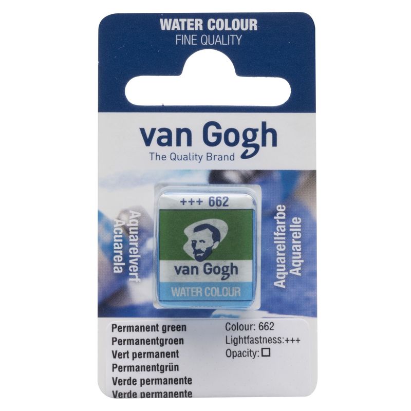 Akvarelmaling - Van Gogh half pan Permanent Green 662