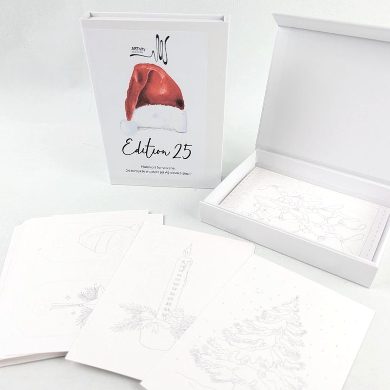 A6 akvarel Mal-selv-kort - Christmas Edition 25