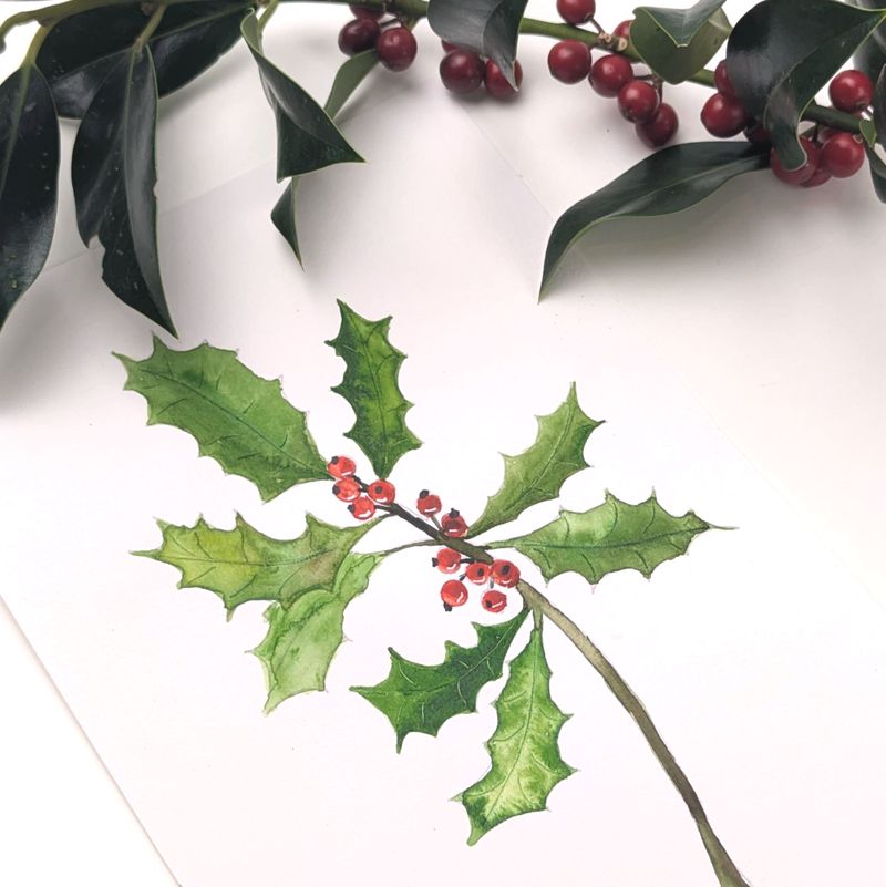 A5 akvarel Mal-selv kort - FOUR SEASONS