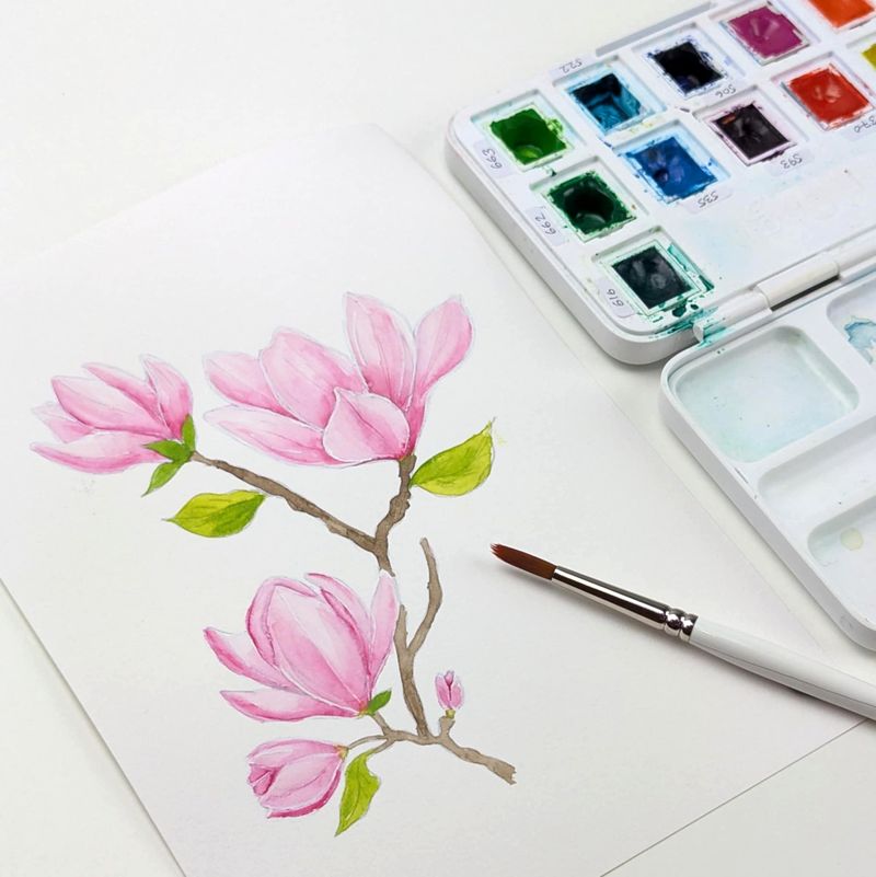 A5 akvarel Mal-selv kort - FOUR SEASONS