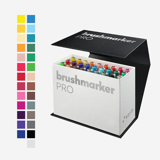 Karin Brushmarker Pro Box sæt med 26 farver plus 1x blender