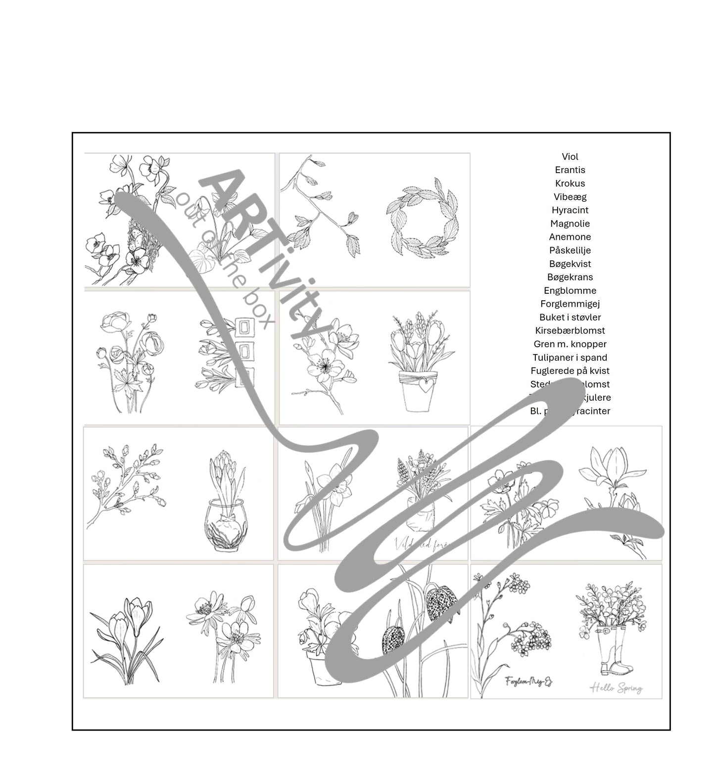 A6 akvarel Mal-selv-kort - SPRING