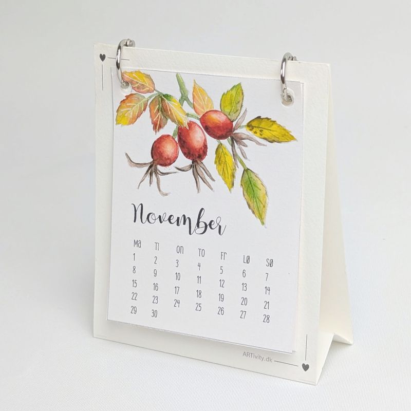 efterårsmotiv akverelkalender mal selv