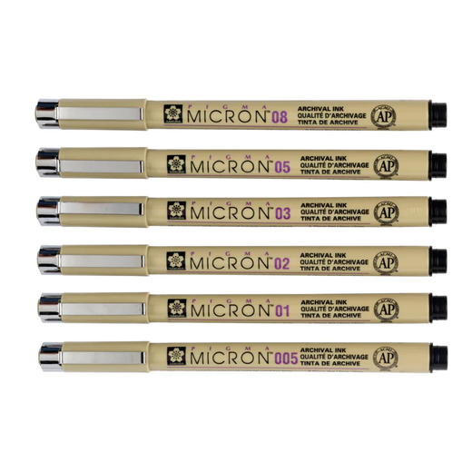 Sakura Micron fineliners 6 stk