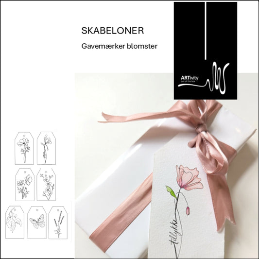 Skabelonergavemærker blomster