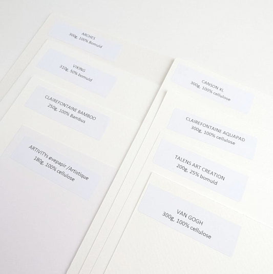 Akvarelpapir prøvepakke