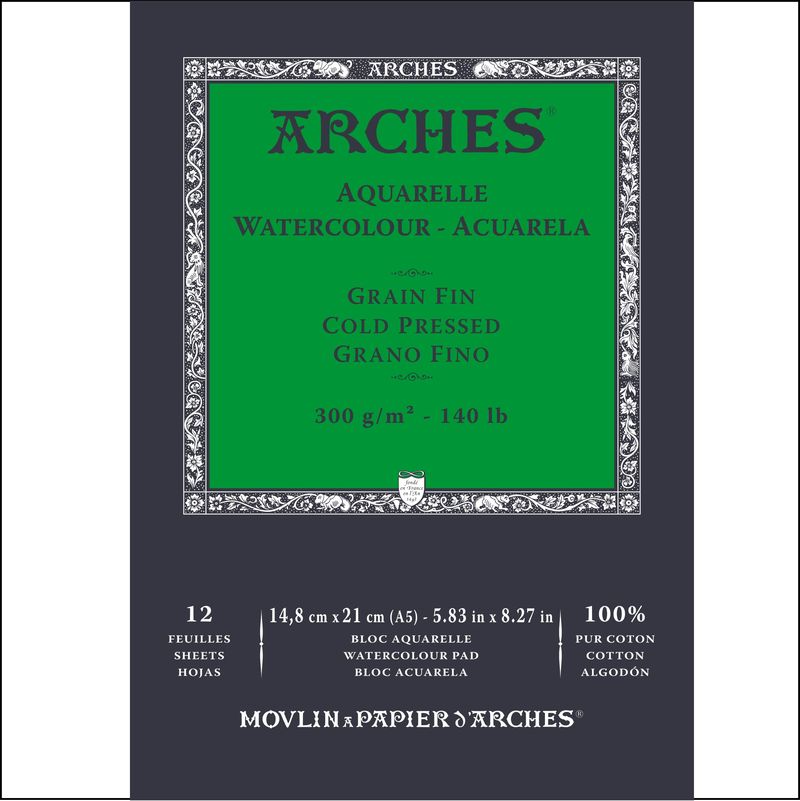 Arches Akvarel A5 blok 100% bomuld
