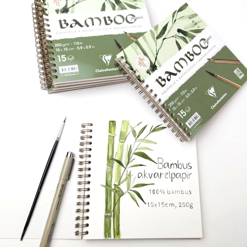 Clairefontaine Bambus akvarelpapir 15x15cm