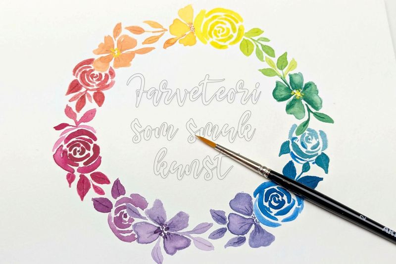 Akvarel video-kursus til begyndere med guide til farveteori, farvecirkel og kunstneriske udtryk