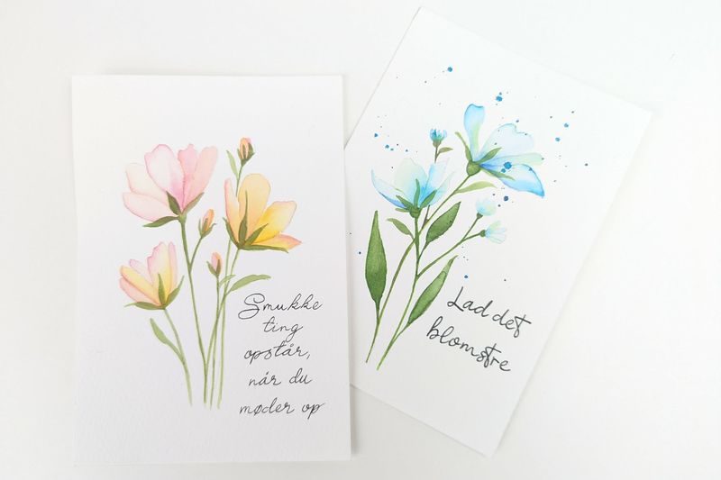 Lær akvarelmaling i online LIVE workshop med blomster for begyndere