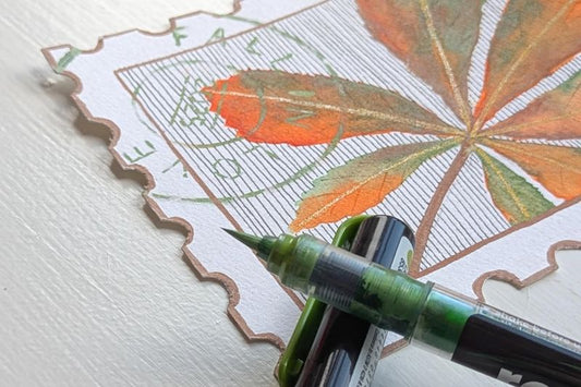 Chestnut leaf / kunstnerisk kastanjeblad med Karin Realbrush Pro
