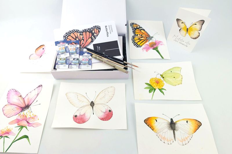 Butterflies - Akvarelkit med sommerfugle