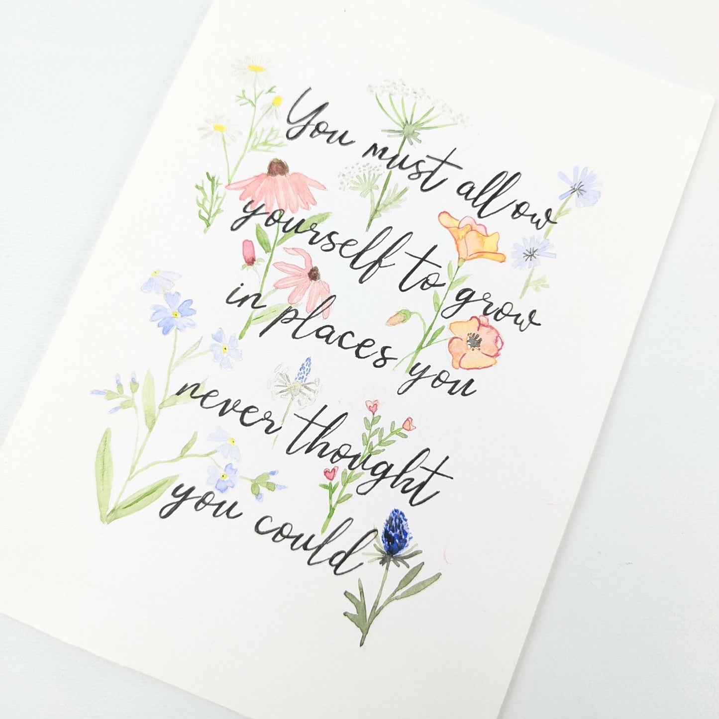 A5 akvarel Mal-selv kort - SUMMER GARDEN