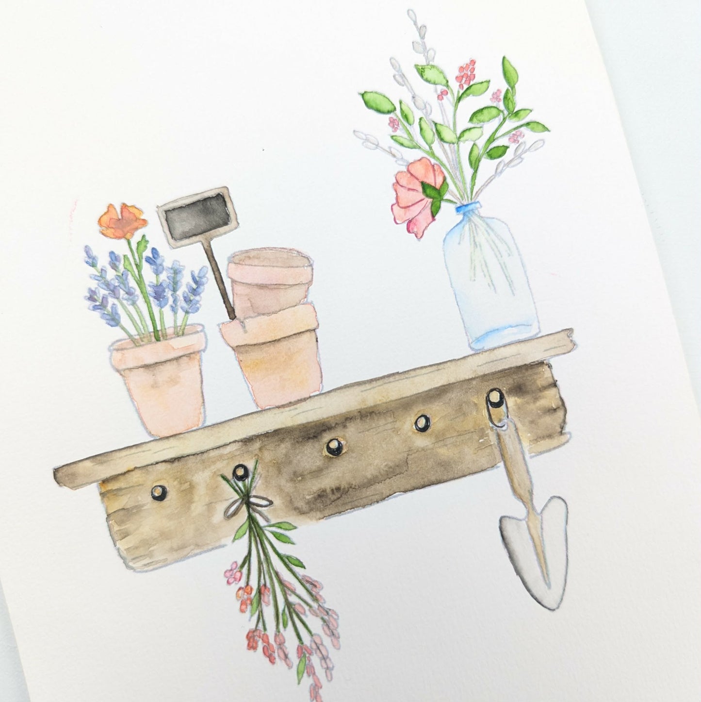 A5 akvarel Mal-selv kort - SUMMER GARDEN
