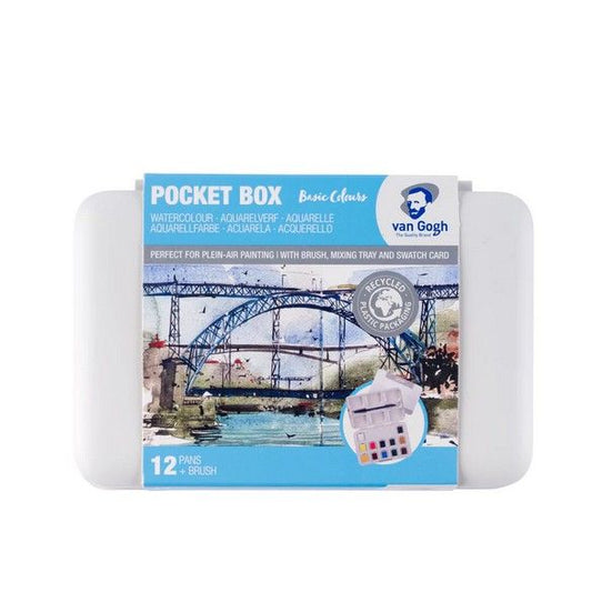 Basis akvarelfarver i praktisk pocketbox