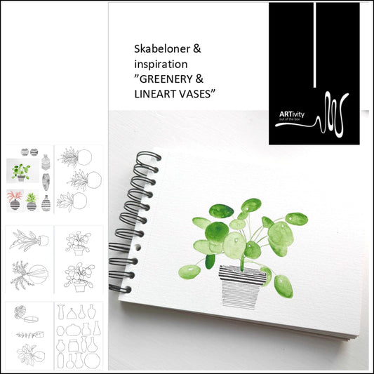Skabeloner og inspiration Greenery & Lineart vases