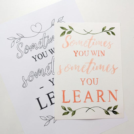 Skabelon citat Sometimes you win